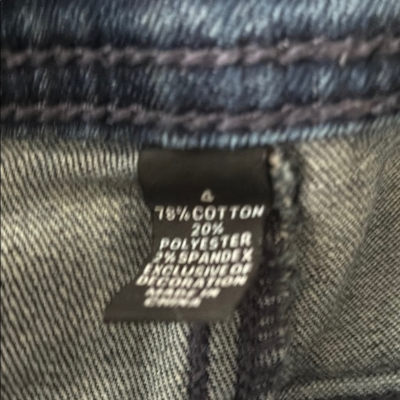 INC International Concepts Blue Skinny Jeans with Distressed Details - Picture 8 of 8